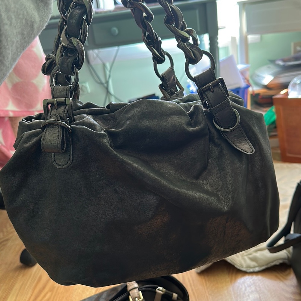 Metallic Gunmetal MK purse